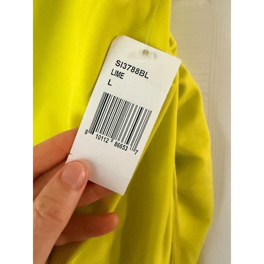 FORE Fringed Midi Skirt Lime Green‎ Asymmetrical Draped Size Large - Picture 4 of 7